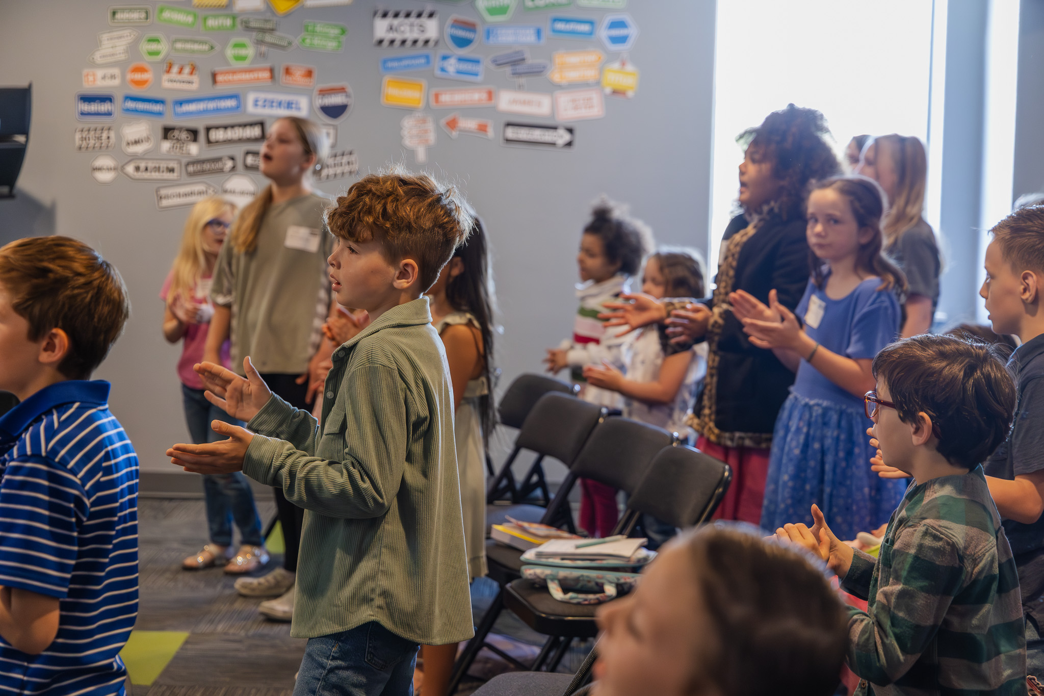 Pathway Kids worshipping together